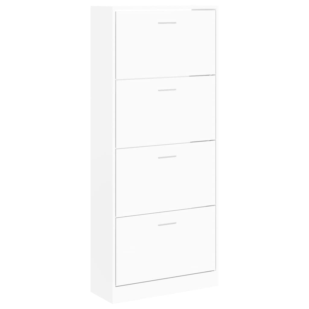 Vidaxl Schuhschrank 63x24x147 cm verarbeitetes Holz weiß