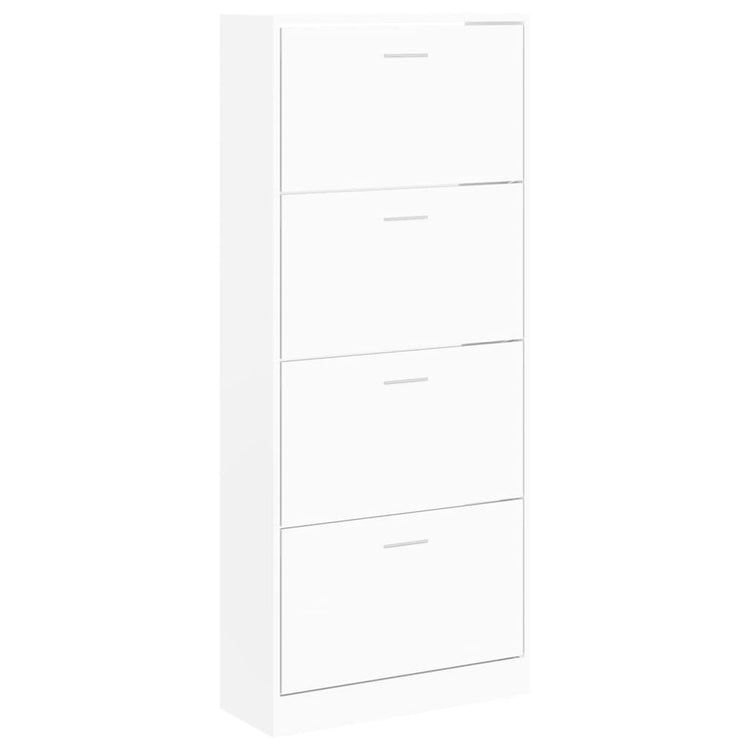 Vidaxl Schuhschrank 63x24x147 cm verarbeitetes Holz weiß