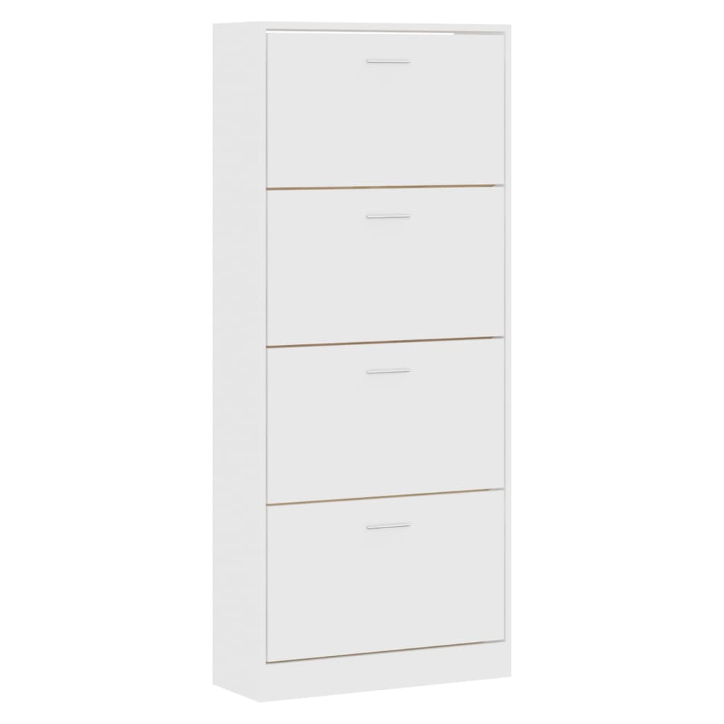 Vidaxl Schuhschrank 63x24x147 cm verarbeitetes Holz weiß