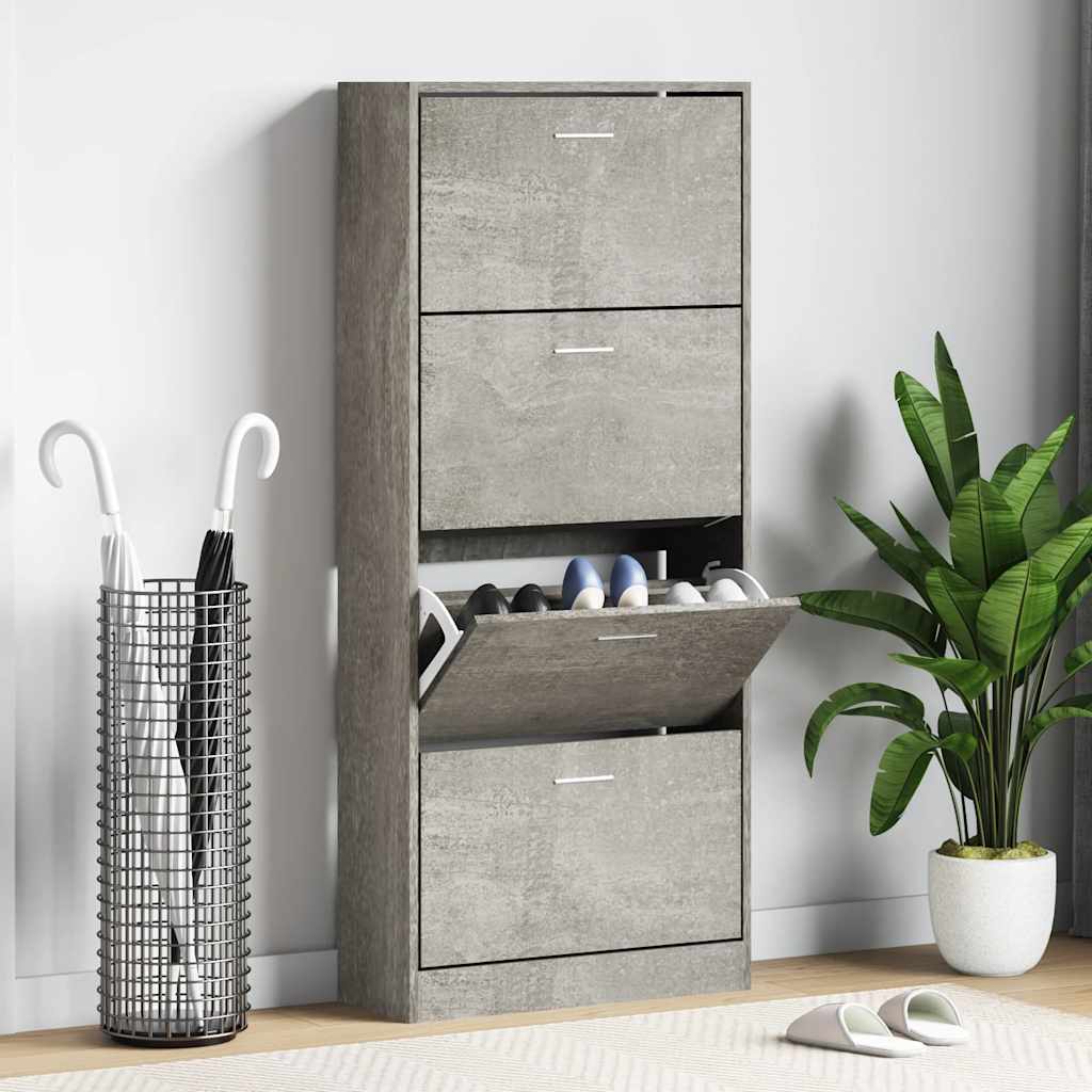 Vidaxl Schuhschrank 63x24x147 cm verarbeiteter Holzbetonpreis