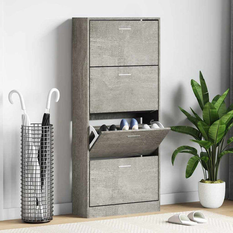 Vidaxl Schuhschrank 63x24x147 cm verarbeiteter Holzbetonpreis