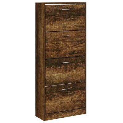 VIDAXL -Schuhschrank 63x24x147 cm Propertiertes Holzgeräuchchen -Eiche gefärbt