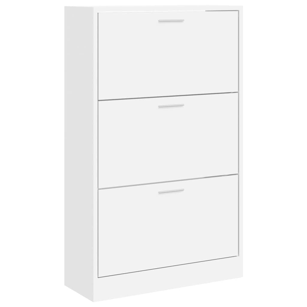 Vidaxl Schuhschrank 63x24x103 cm verarbeitetes Holz weiß