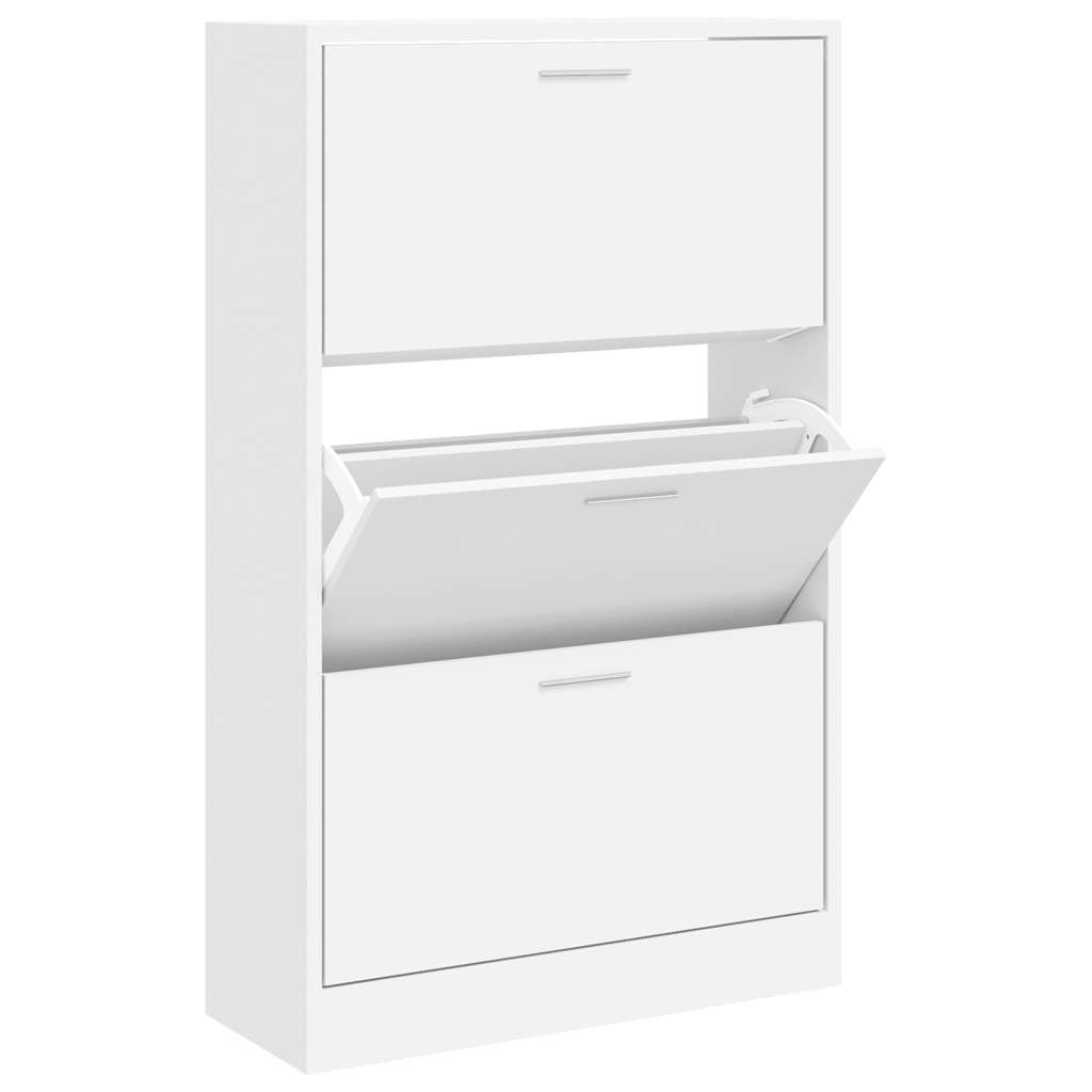 Vidaxl Schuhschrank 63x24x103 cm verarbeitetes Holz weiß