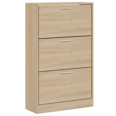 VIDAXL -Schuhschrank 63x24x103 cm propertiertes Holz Sonoma Eiche gefärbt