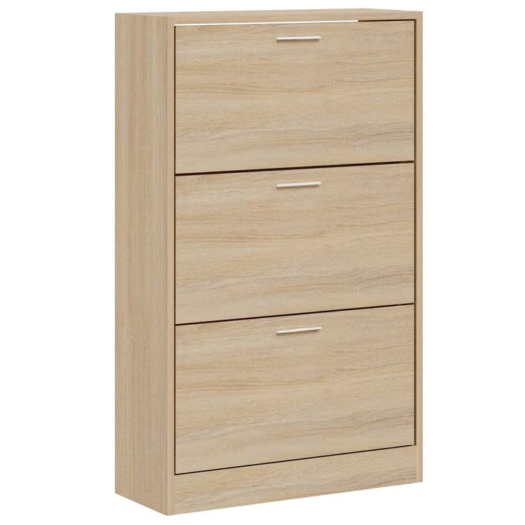 VIDAXL -Schuhschrank 63x24x103 cm propertiertes Holz Sonoma Eiche gefärbt