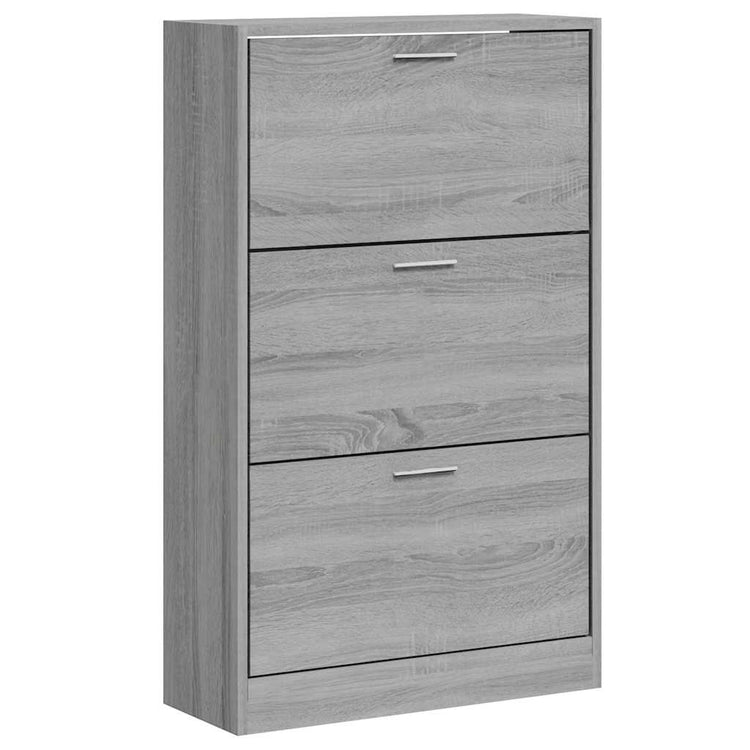 VIDAXL -Schuhschrank 63x24x103 cm propertiertes Holzgrau Sonoma