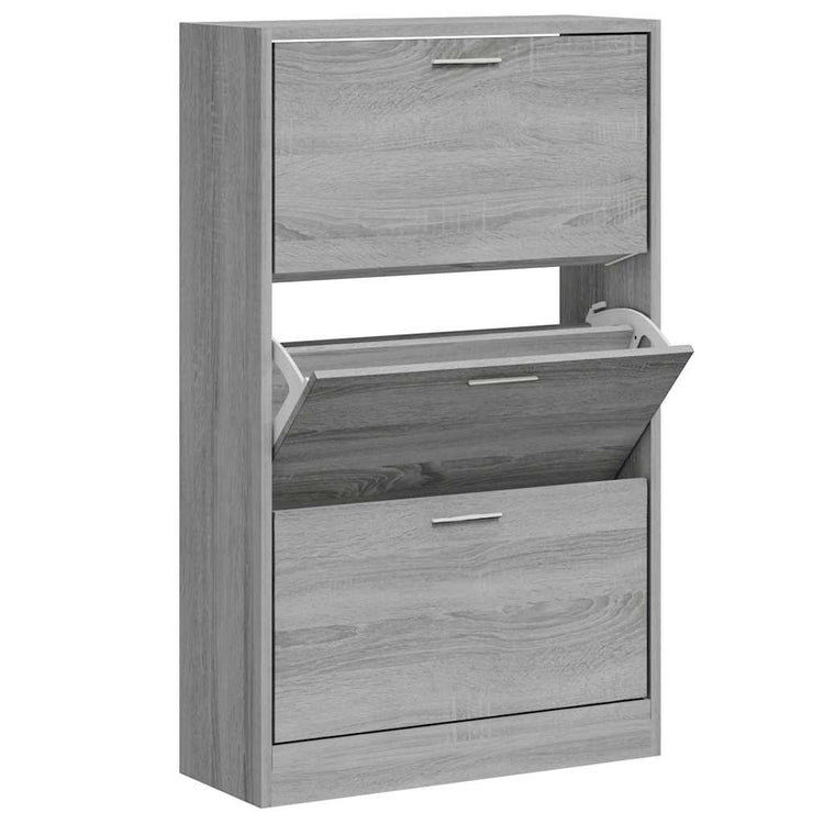 VIDAXL -Schuhschrank 63x24x103 cm propertiertes Holzgrau Sonoma