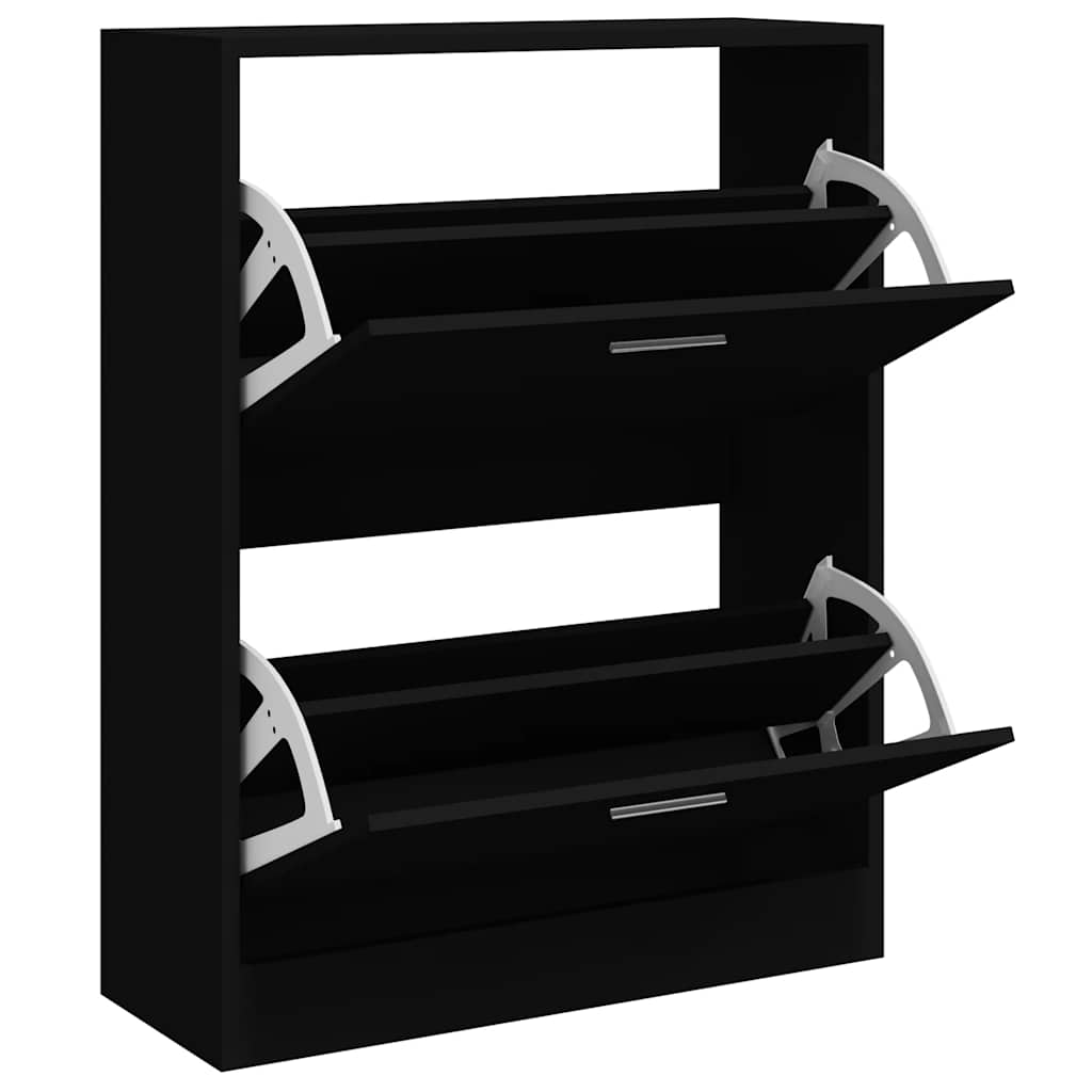 Vidaxl Schuhschrank 63x24x81 cm propertiertes Holzschwarz