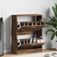 VIDAXL -Schuhschrank 63x24x81 cm Propertiertes Holzgeräuchchen -Eiche gefärbt