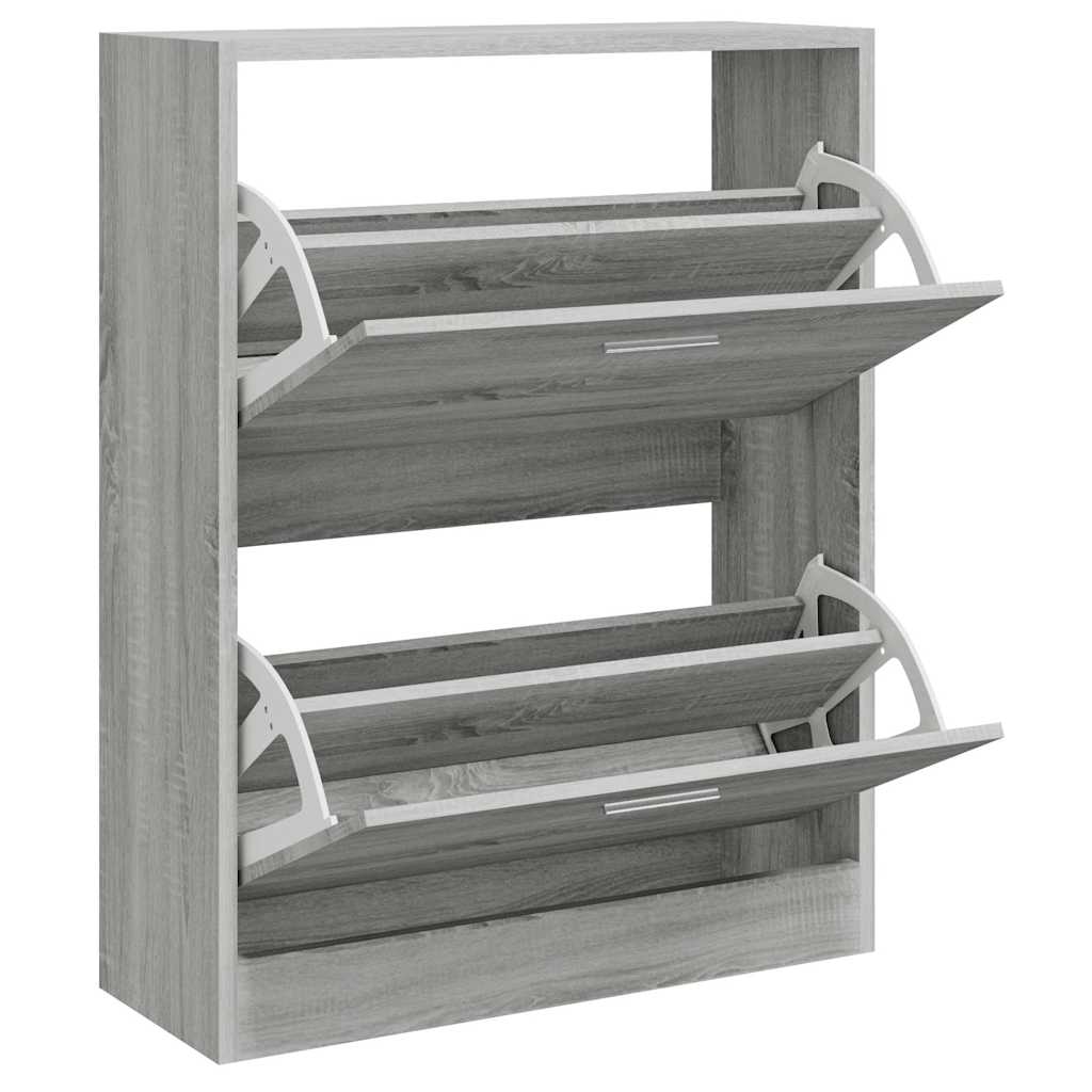 Vidaxl Schuhschrank 63x24x81 cm verarbeitetes Holzgrau Sonoma