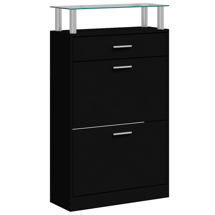 Vidaxl Schuhschrank 63x24x104 cm propertiertes Holzschwarz