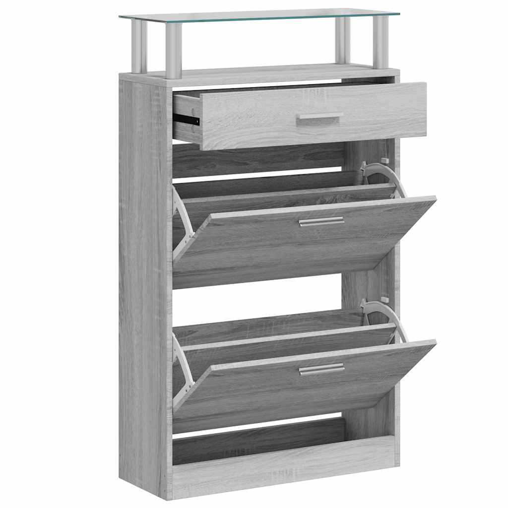 VIDAXL -Schuhschrank 63x24x104 cm Eigenschaften Holzgrau Sonoma Eiche Farbe