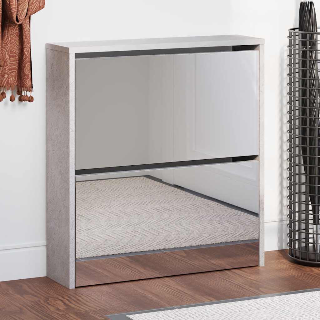 Vidaxl-Schuhschrank mit Spiegel 2-Schicht 63x17x67 cm Betonpreis