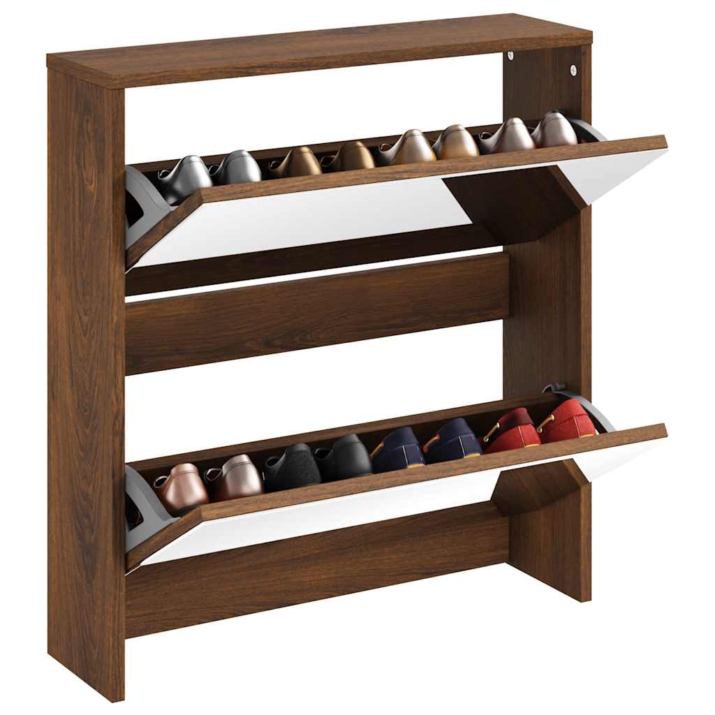Vidaxl-Schuhschrank mit Spiegel 2-Schicht 63x17x67 cm Browniken