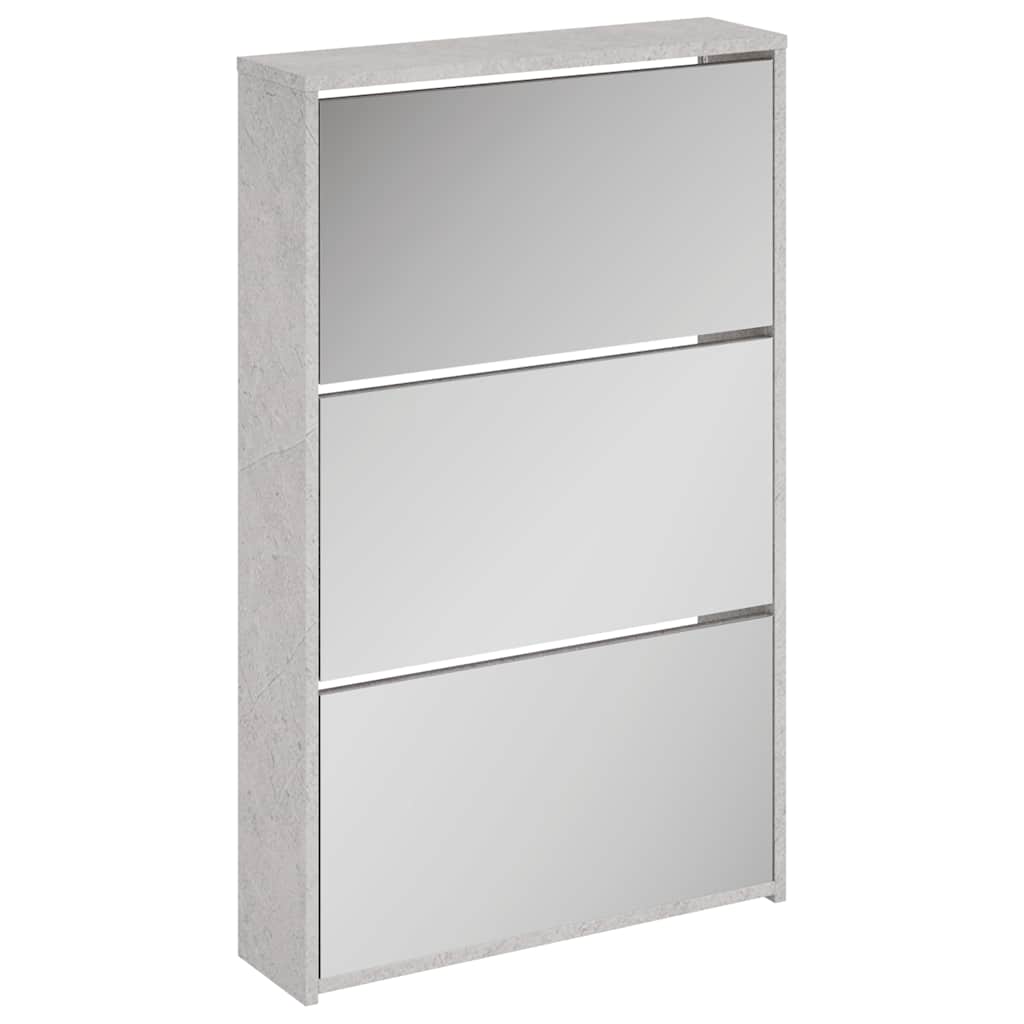 Vidaxl-Schuhschrank mit Spiegel 3-Schicht 63x17x102,5 cm Betonpreis