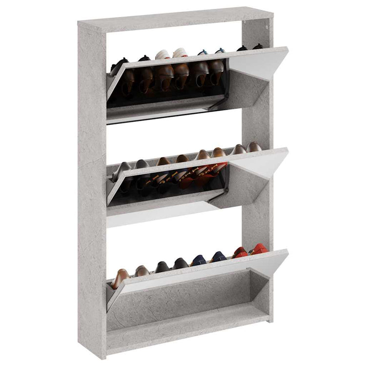 Vidaxl-Schuhschrank mit Spiegel 3-Schicht 63x17x102,5 cm Betonpreis