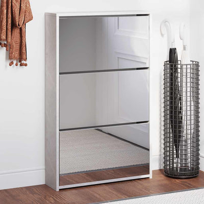 Vidaxl-Schuhschrank mit Spiegel 3-Schicht 63x17x102,5 cm Betonpreis