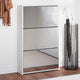Vidaxl-Schuhschrank mit Spiegel 3-layer 63x17x102,5 cm Hochglanz weiß