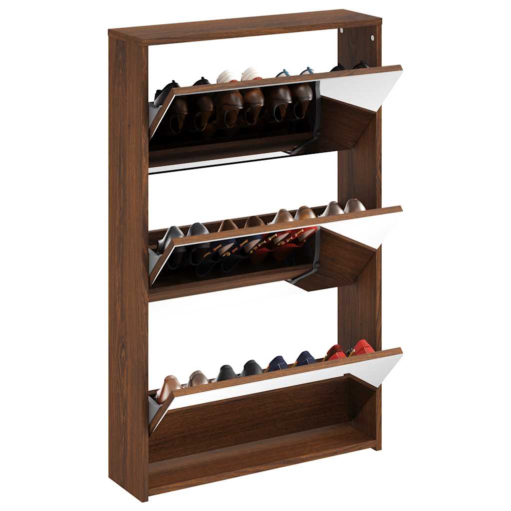 Vidaxl-Schuhschrank mit Spiegel 3-Schicht 63x17x102.5 cm Browniken