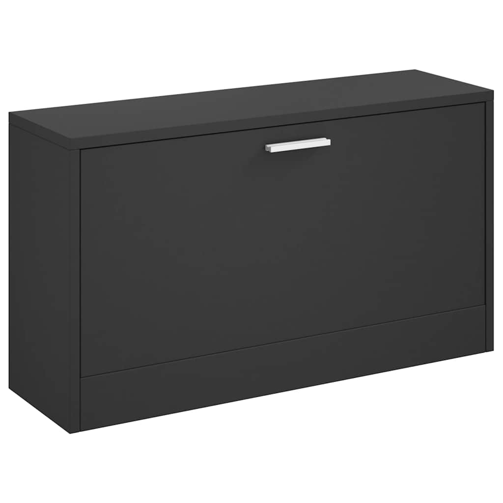 Vidaxl Schuhsofa 80x24x45 cm verarbeitetes Holz schwarz