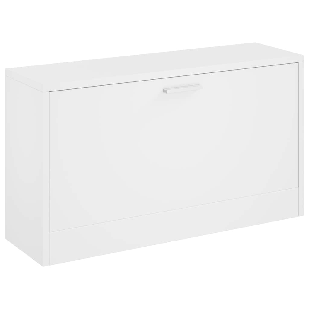 VIDAXL -Schuhregal 80x24x45 cm verarbeitetes Holz Hochglanz weiß