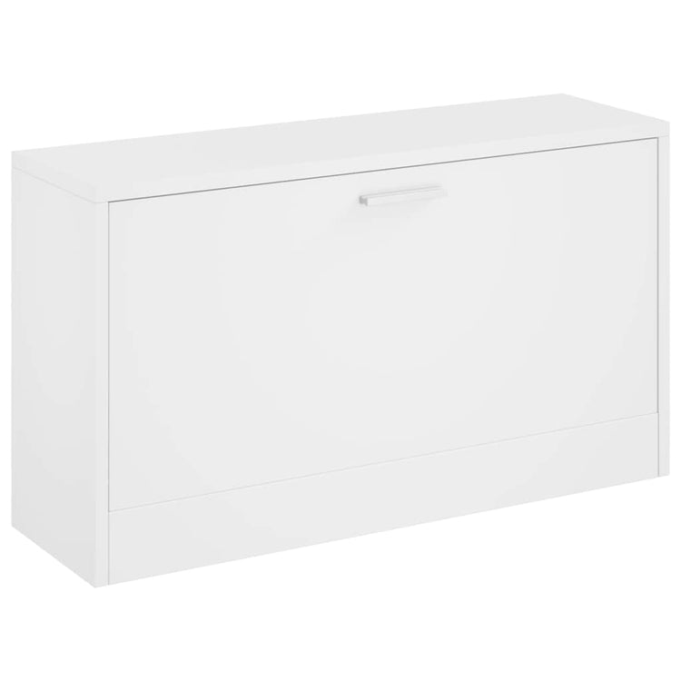 VIDAXL -Schuhregal 80x24x45 cm verarbeitetes Holz Hochglanz weiß