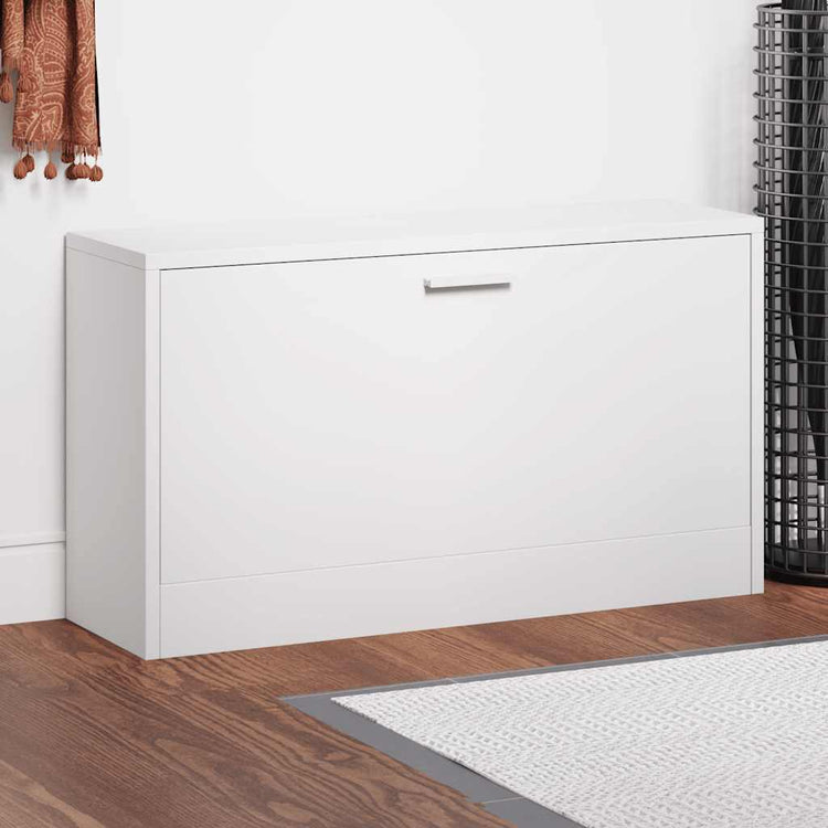 VIDAXL -Schuhregal 80x24x45 cm verarbeitetes Holz Hochglanz weiß