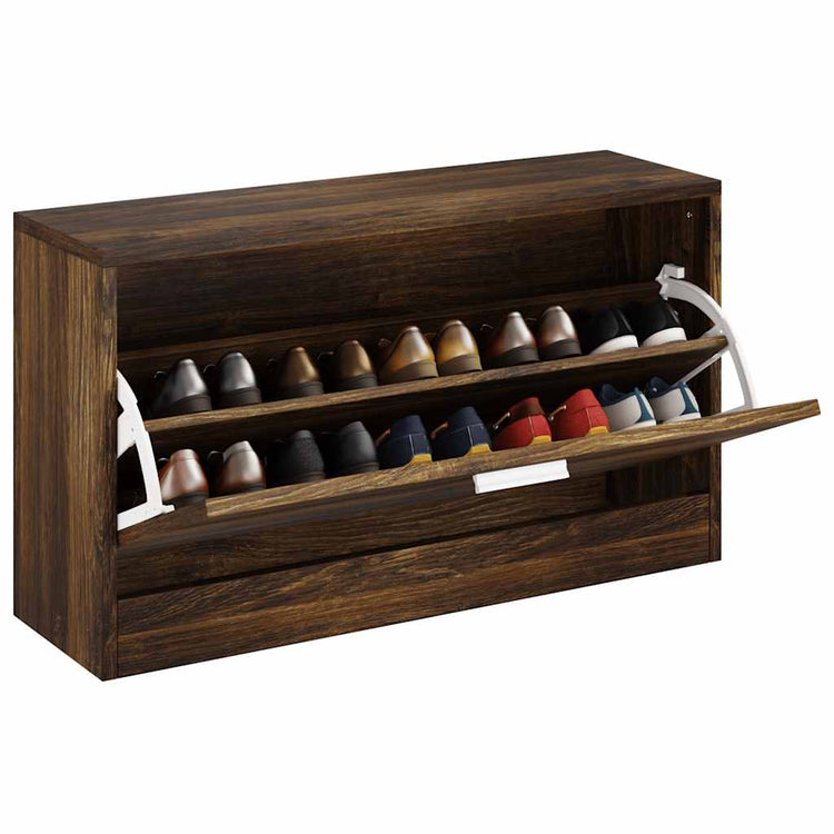 Vidaxl Schuhsofa 80x24x45 cm verarbeiteter Holzgeräuchchen -Eiche