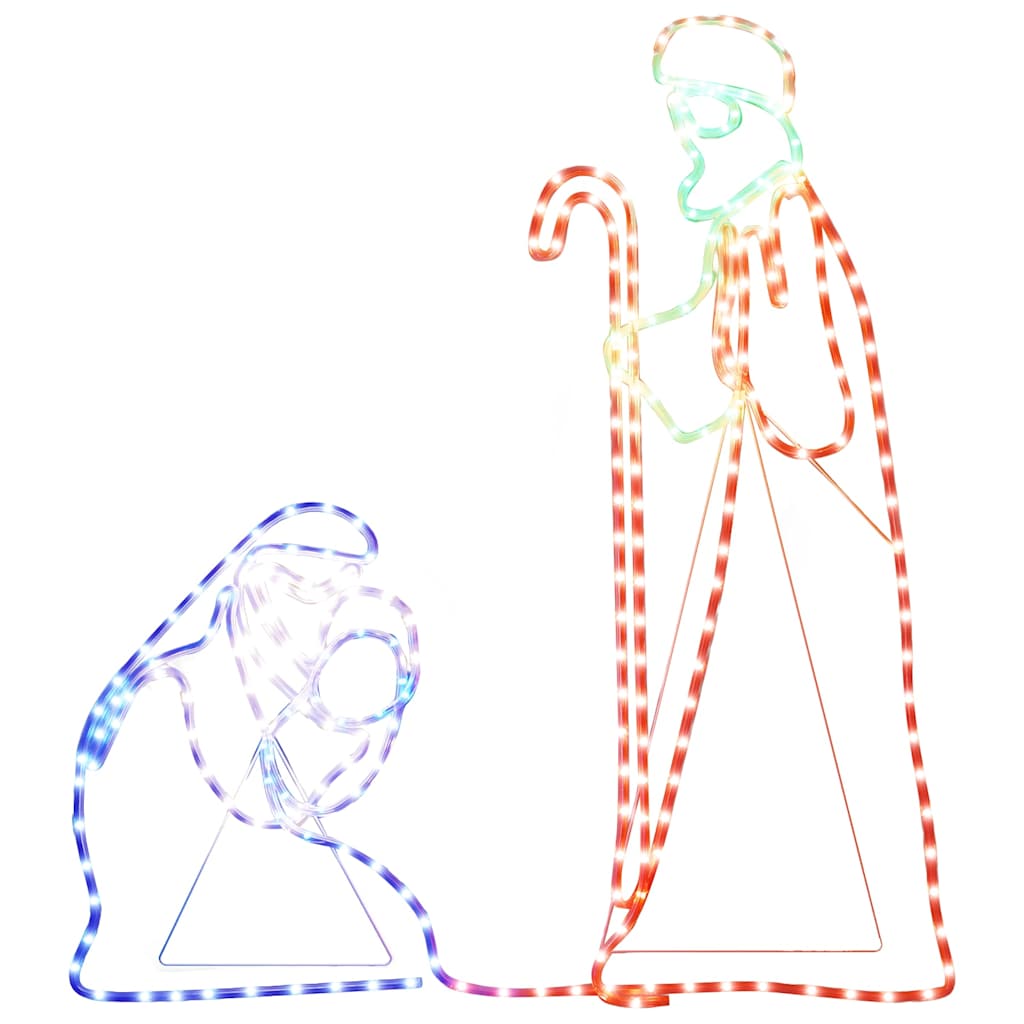 Vidaxx Weihnachtsfiguren Josef und Maria mit 264 LEDs 40x55 und 38x100 cm