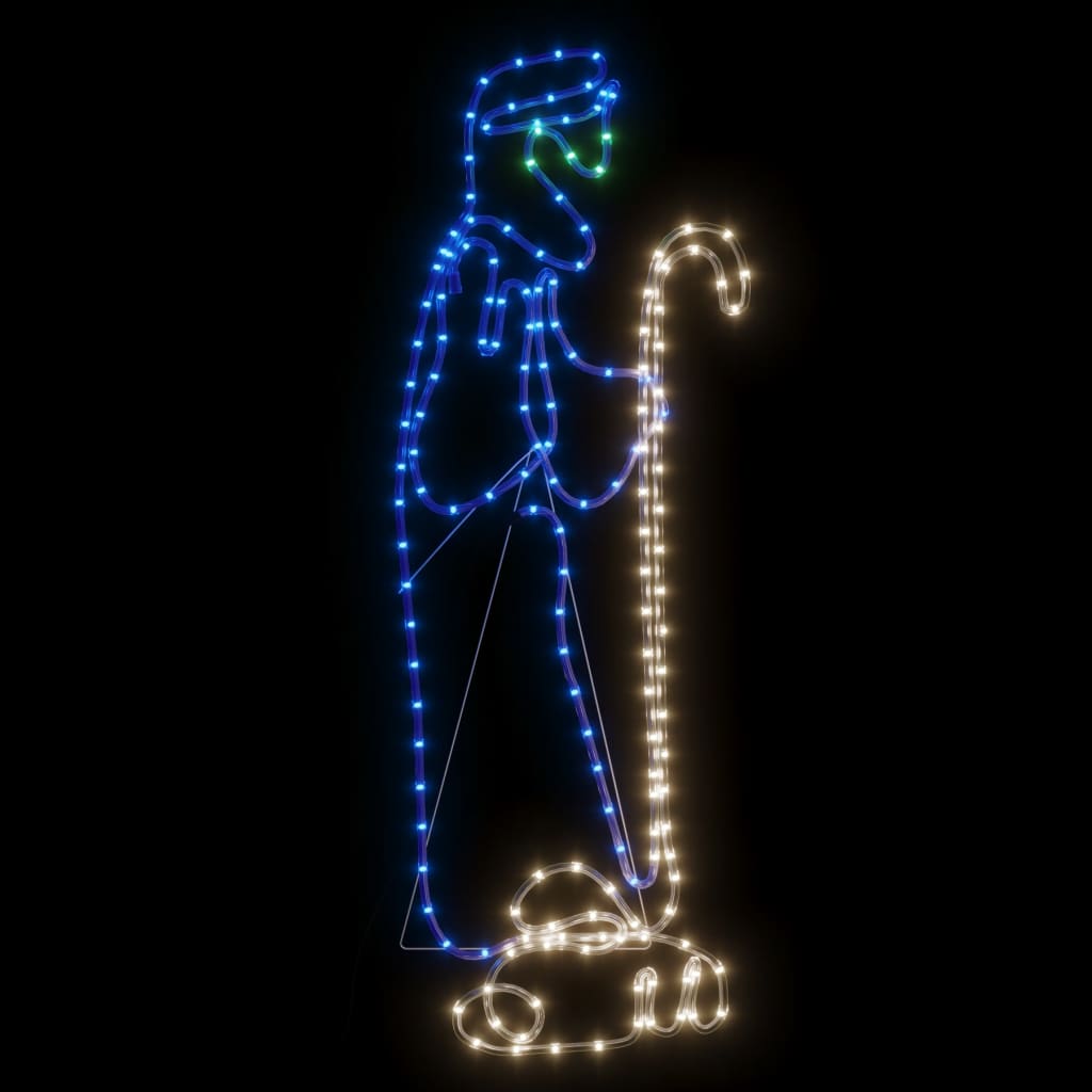 VIDAXL -Weihnachtsfiguren Shepherd und Lam mit 168 LEDs 102,5 x 35 cm