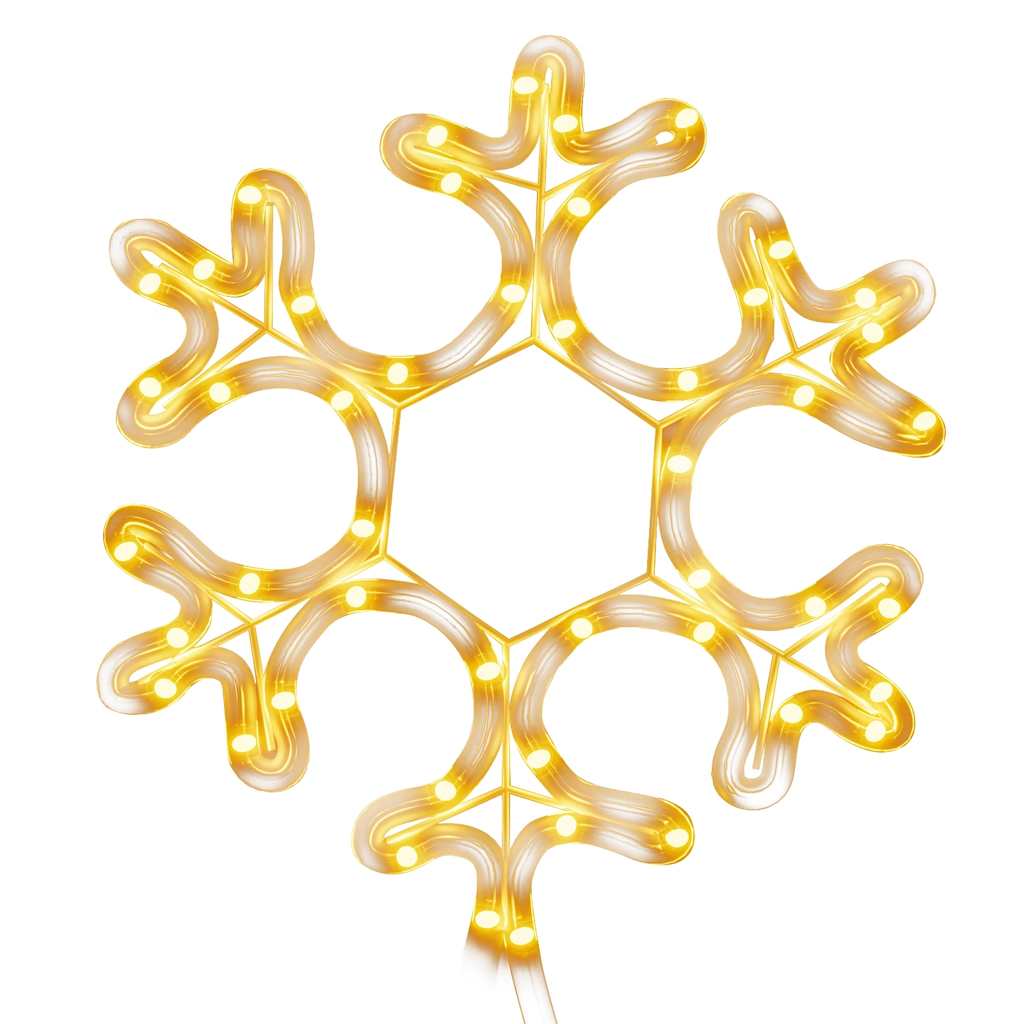 Vidaxl Weihnachten Figur Schneeflocke mit 48 warm -weiß -LEDs 27x27 cm