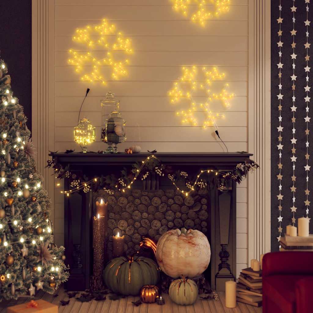 Vidaxl Weihnachten Figur Schneeflocken mit 72 warm -weiß -LEDs 38x37 cm