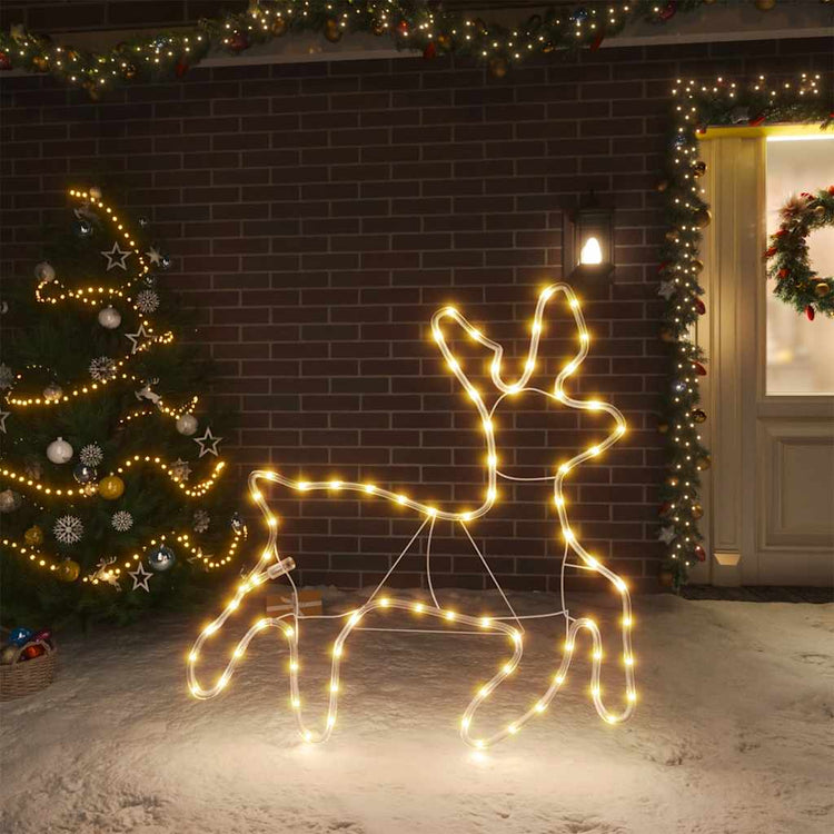 Vidaxl Weihnachten Figur Rentier mit 72 warm -weiß -LEDs 57x55x4,5 cm