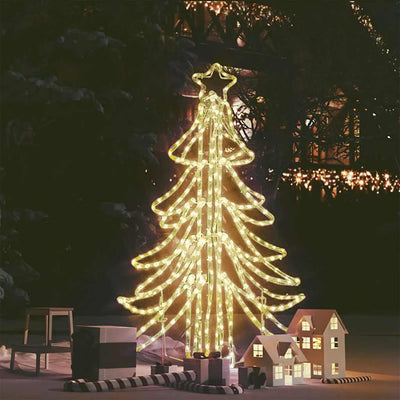 VIDAXL Weihnachtsfigur Weihnachtsbaum mit warmen weißen LEDs 87x87x93 cm