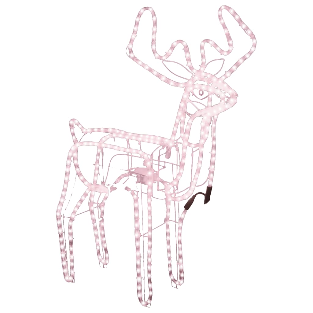 Vidaxl Weihnachten Figur Rentier mit bewegender Tasse warme Weiß 76x42x87 cm