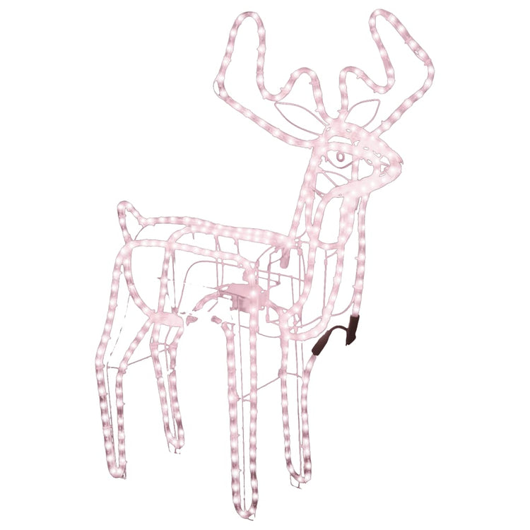 Vidaxl Weihnachten Figur Rentier mit bewegender Tasse warme Weiß 76x42x87 cm