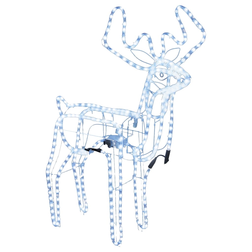 Vidaxl Weihnachten Figur Rentier mit bewegender Tasse kalte Weiß 76x42x87 cm