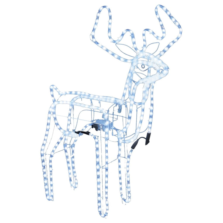Vidaxl Weihnachten Figur Rentier mit bewegender Tasse kalte Weiß 76x42x87 cm