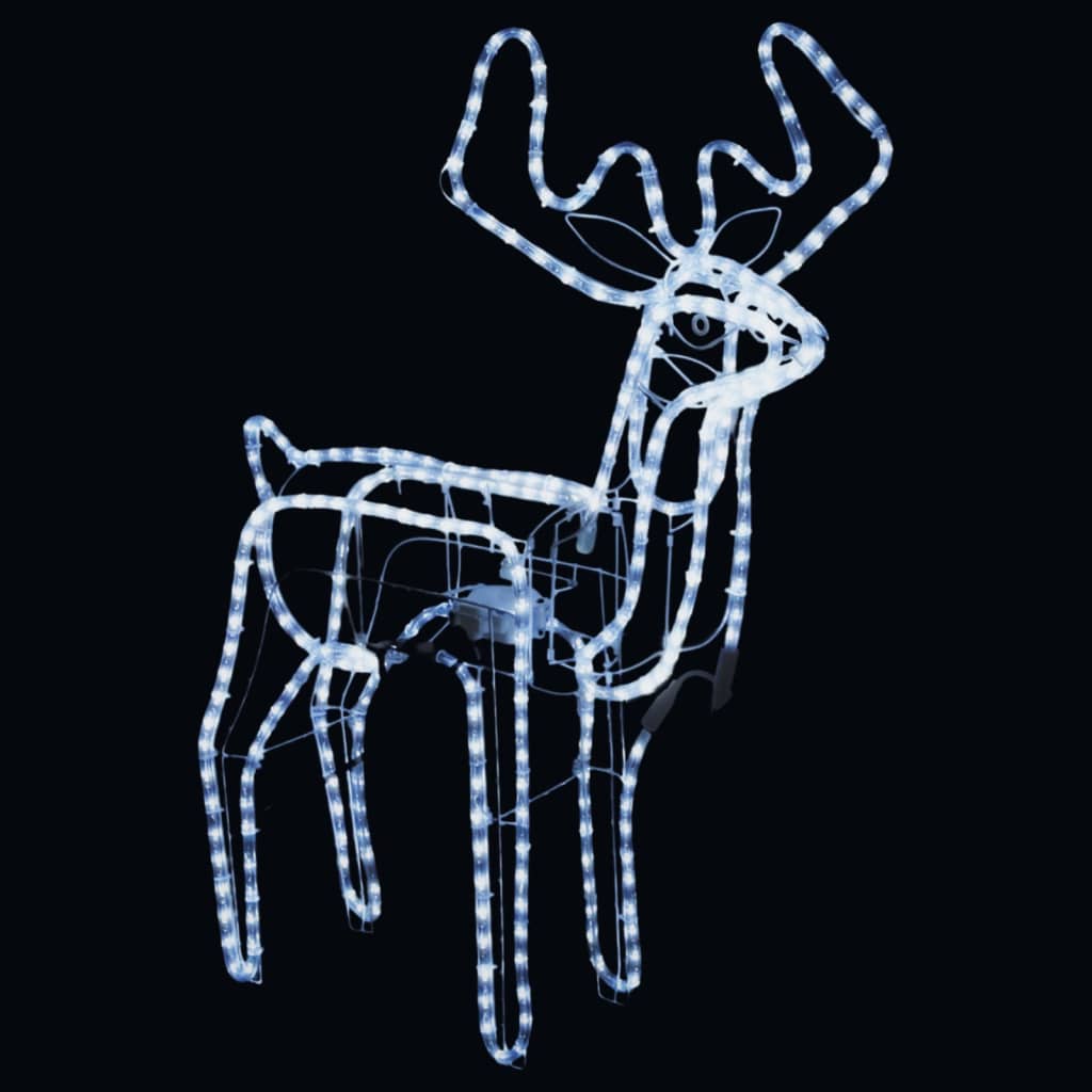 Vidaxl Weihnachten Figur Rentier mit bewegender Tasse kalte Weiß 76x42x87 cm