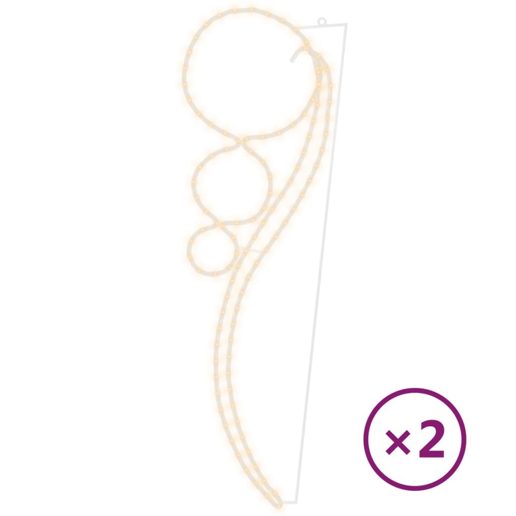 Vidaxl Leichte Kabel 2 ST Ball -verdrängte warme Weiß 115,5 x 35 x 4,5 cm