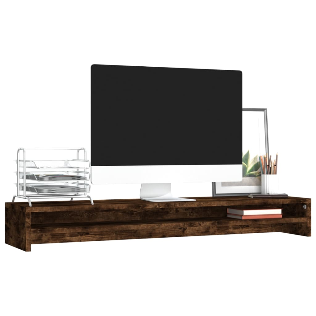 Vidaxl Monitor Standard 100x24x13 cm verarbeiteter Holzgeräuchchen -Eiche gefärbt