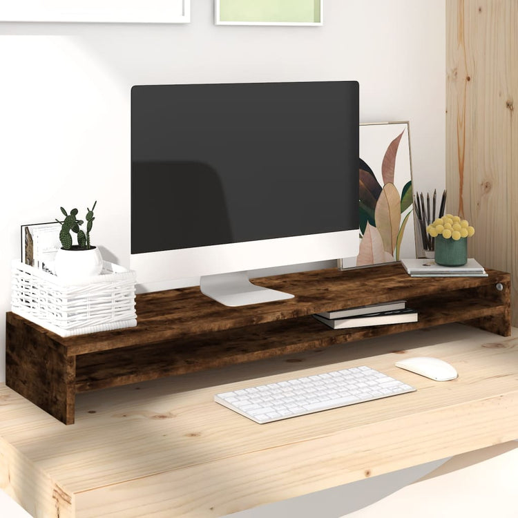 Vidaxl Monitor Standard 100x24x13 cm verarbeiteter Holzgeräuchchen -Eiche gefärbt