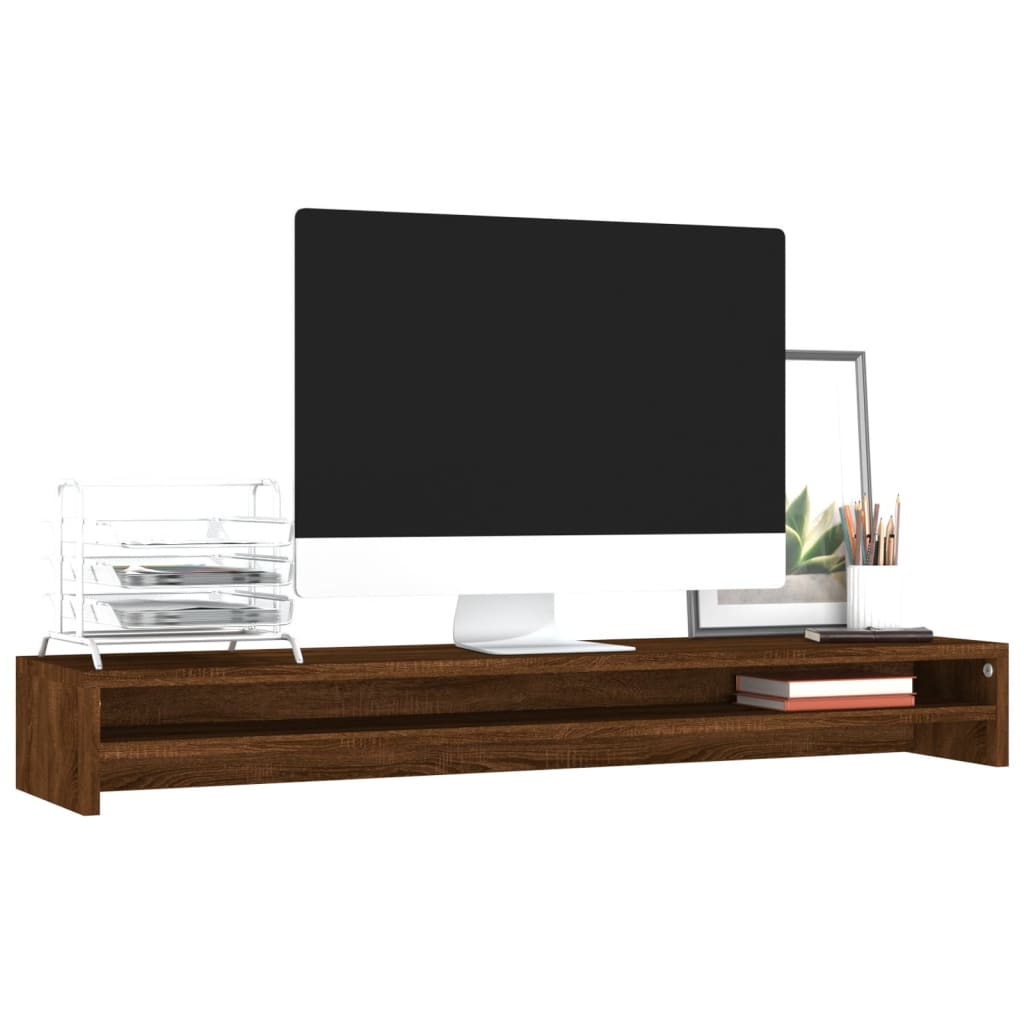 VIDAXL Monitor Standard 100x24x13 cm verarbeitete Holzbraune -Eichenfarbe