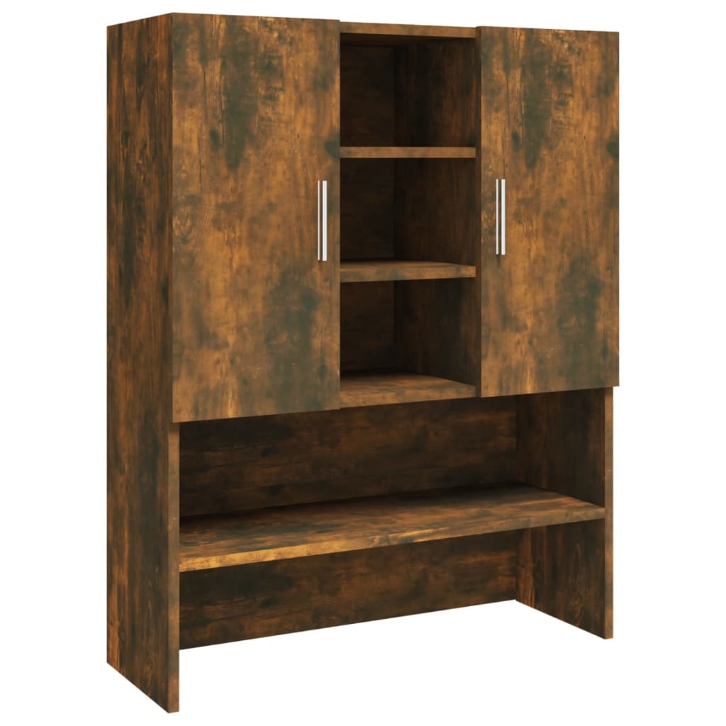 Vidaxl Waschmaschinenschrank 70,5 x 25,5 x 90 cm geräucherte Eiche gefärbt