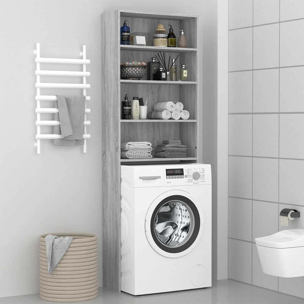 Vidaxl Waschmaschinenschrank 64x24x190 cm graue Sonoma Eichefarbe
