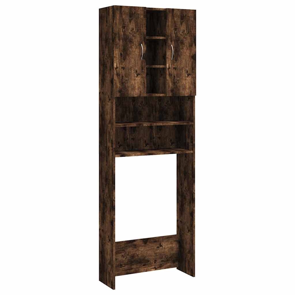 Vidaxl Waschmaschinenschrank 64x25.5x190 cm geräucherte Eiche gefärbt