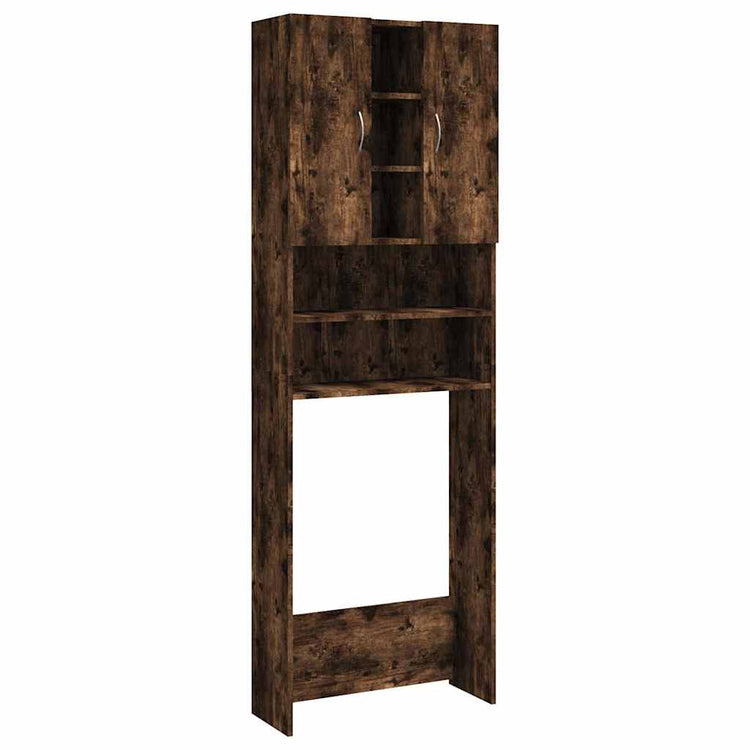 Vidaxl Waschmaschinenschrank 64x25.5x190 cm geräucherte Eiche gefärbt