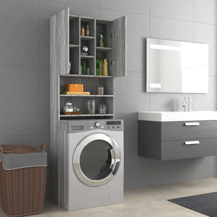 Vidaxl Waschmaschinenschrank 64x25.5x190 cm graue Sonoma -Eichefarbe