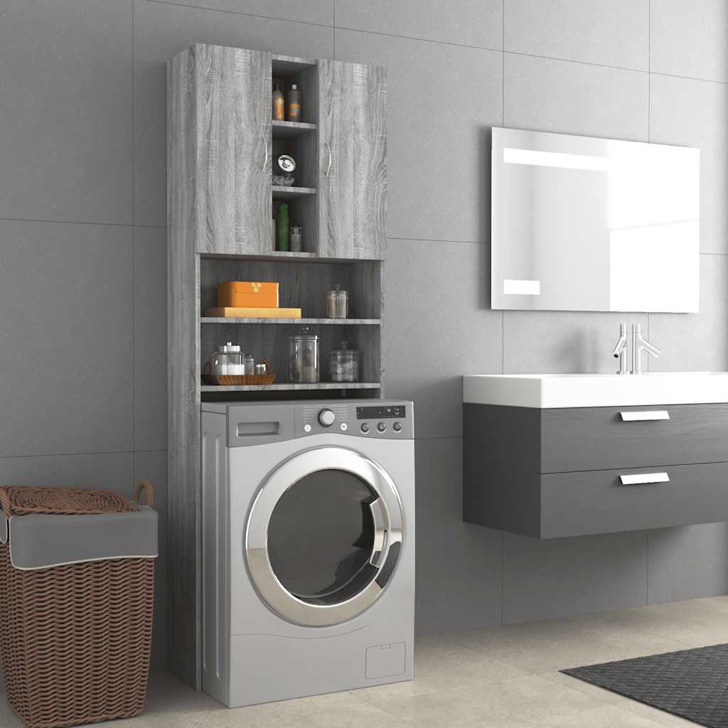 Vidaxl Waschmaschinenschrank 64x25.5x190 cm graue Sonoma -Eichefarbe